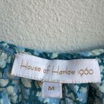 House Of Harlow 1960 Floral Blue Puff Sleeve Romantic Feminine Dress Size Medium Yellow Photo 3