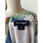 Studio Park Tropical Hawaiian Postcard Print Shirt Dress White Size M Photo 6