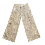 NWT Women’s Cargo Wide Leg Pants Beige Utility Streetwear Festival Y2K Size 7 Tan Photo 0