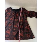 Susan Lawrence  Top Womens 3X Red Black Geometric Keyhole Sheer Sleeve Whimsigoth Photo 3
