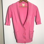 Sweet Romeo  Womens Size Small 3/4 Sleeve Pink Cardigan Sweater Photo 5