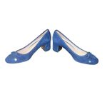 Tory Burch LAILA 50 Pumps Suede Grosgrain Royal Navy Blue Heels Shoes 9 Photo 3