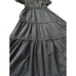 Anthropologie  Maeve Poplin Cotton Somerset Maxi Dress Black Size Large Photo 6