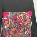 Trina Turk  Silk Floral Black Red Purple Long Sleeve Dress Size 6 Photo 9