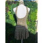 Free People BLACK COMBO CHECK IT DROP WAIST OPEN BACK MINI DRESS SZ S NWOT Photo 5