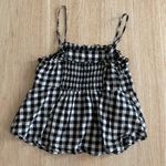 Eyeshadow Women’s Black and White Checkered Peplum Top, size S Photo 1