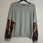 SheIn grey sequin sleeve sweatshirt Photo 0