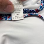 Women's High Neck 2PC Swimsuit Sport Navy Blue & White Size 2XL NWT #4027 Photo 5