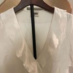 Show Me Your Mumu  Audrina White Ruffled Blouse Surplice Flutter Slv Linen Blend Photo 4