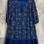 AUW  Women's BOHO Fully Lined Mini Dress Size Medium Peasant Dress 3/4 Sleeve Photo 0