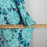 New Direction Curvy Top Women's 2X Aqua Blue Printed Dolman Sleeve Blouse Mature Photo 6