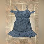 Twosisters the Label Lizzie Ruffle Off Shoulder Mini Dress Steel Blue 6 Photo 13