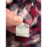 Lucky Brand Plaid Flannel Button Up Shirt Burgundy Navy Western Grunge Outdoor Photo 7