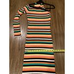 Revolve Monse Striped One Sleeve Halter wool Ribbed Knit Midi Dress Rainbow M Yellow Size M Photo 6