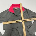 Athleta Grey Pink Zip Up Athletic Jacket Peplum Ruffle Detail Women's XS Photo 6