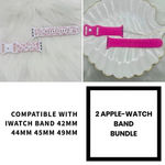 New Floral Design Apple Watch Bands 42mm 44mm 45mm 49mm Pink Bundle 1 Photo 1