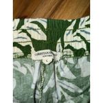 Christian Siriano New York‎ Green Floral Print Linen Blend Pants L summer vacay Size L Photo 2