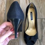 American Living Consuelo Black Open Toe Bow Tie Fabric Heels, sz. 7 Photo 7