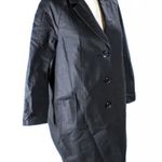 Divided Black Overcoat Trench Chic Fall Outerwear Red Trim & Polka Dot Lining, Y2K Vibes Photo 3