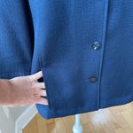 Vintage Alfred Dunner Minimalist Navy Blue Woven Swing Jacket Contrast Stitch Size 10 Photo 7
