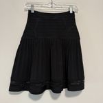 Herve Leger  Black Bandage Alena A-Line Lace Trim Skirt Photo 3