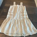 Maeve NWOT Anthropologie  Petite Neutral Stripe Dress Sz MP Photo 10