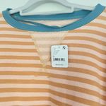 Free People Classic Striped Crewneck Sweatshirt Tangerine Combo Oversized XL NEW Photo 6