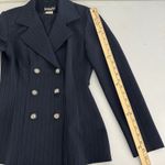 Vintage Brioche California Double Breasted Pinstripe Blazer Blue Women7/8 Office Black Size undefined Photo 7