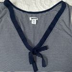 DKNY  Y2K Striped Babydoll Tank Top. Size: Medium. Navy and White. Photo 2