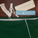 Cupshe NEW High Waist Dark Green White Piping Bikini Bottom Preppy Taylor Swift Photo 1