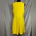 Jessica J Howard Yellow V Neck Dress Crochet Front Stretch Sleeveless A Line 16 Gold Photo 1