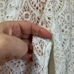 Forever 21  White Lace Long Sleeve Dress Side Zip Romantic Cottagecore Sz M Photo 4