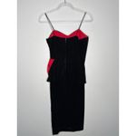 1980s Jitwo’s by Harmon & Co Black Velvet Cocktail Dress w Red Bow XS Photo 6