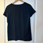 Van Heusen  Black Floral Detail Scoop Neck T Shirt Sz L Photo 5