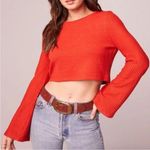 Band of the Free NWT Womens Alize Long Bell Sleeve Crop Top Orange Crop Top S Photo 0