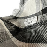 Gray Black White Checked Pattern Duster Coat Cardigan Size 0XL Photo 3