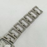Women watch silver tone 25mm case quartz analog link bracelet size 6.5” running Photo 3