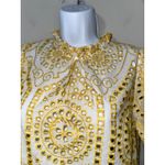 MINKPINK  Embroidered Eyelet Top Women's Small Boho Yellow White Blouse‎ Photo 2