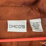 Chico's Vintage Chico’s Silk Linen Blend Shirt Size Small Button Down Brown Rust Light Photo 2