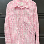 Gap  Fitted Boyfriend Shirt Pink Plaid Size XL Photo 0