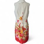 Chadwick's  white Red and Orange Floral Dress fully lined size 10 Photo 4