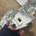 NWOT small unpadded sparkly bathing suit top Silver Photo 2