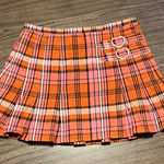 NEW Dolls Kill x Sugar Thrillz Large Real Everlasting Plaid Skirt Orange Photo 0