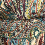 cupio 2pc- Silk Blend Blouse and Maxi Skirt Paisley with Flowers Print Photo 4