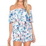 Parker 100% Silk floral off the shoulder romper size M Photo 17
