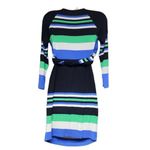 Olian Ganette Blue, Green, Black, & White Striped Maternity Tunic Top (MM) Blue Size undefined Photo 3