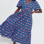 Tuckernuck  Retro Floral Mitchell Pockets Ruffle Dress Women’s Sz M Photo 0