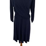 Bess And George Dress Medium Blue Long Sleeve Retro Elegant Workwear Photo 2