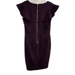 DKNY Women's Purple V-Neck Ruffled Cap-Sleeve Sheath Dress Size 4 Photo 10