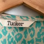 Tucker Silk Cheetah Print Green Turquoise Wrap Belted Shirt Dress Photo 7